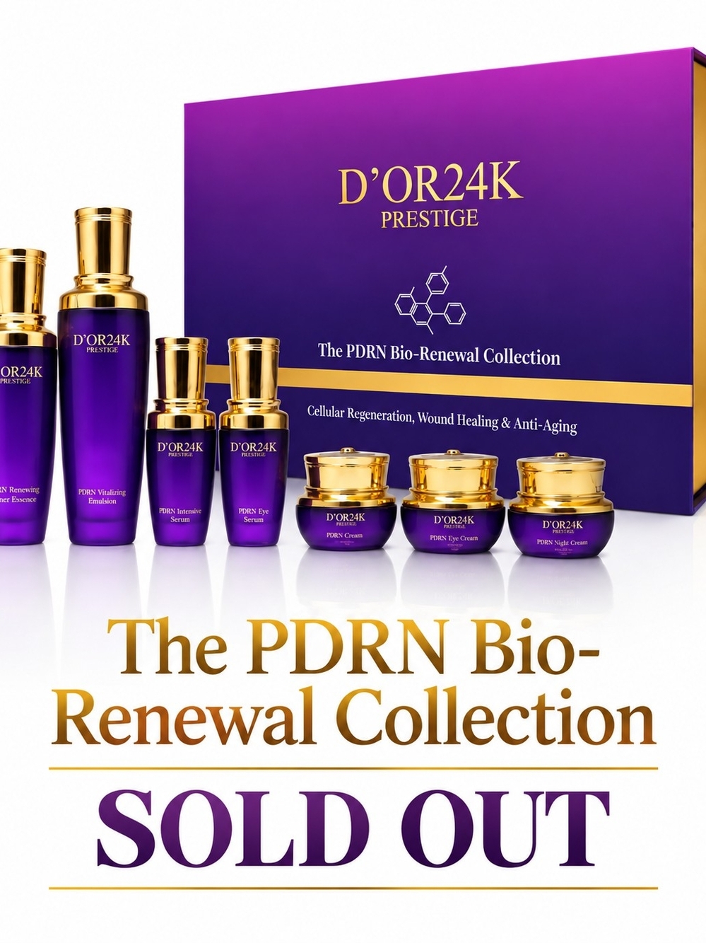 D'or24k Prestige $7000 PDRN Bio-Renewal Collection -7 Bottle Skincare Set